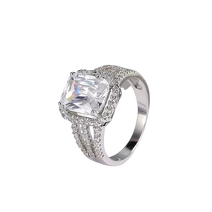 Deluxe Radiant Cut Halo Engagement Ring