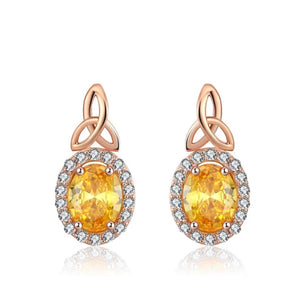 Deluxe Citrine Sunny Earrings - Rhodium Over Sterling Silver