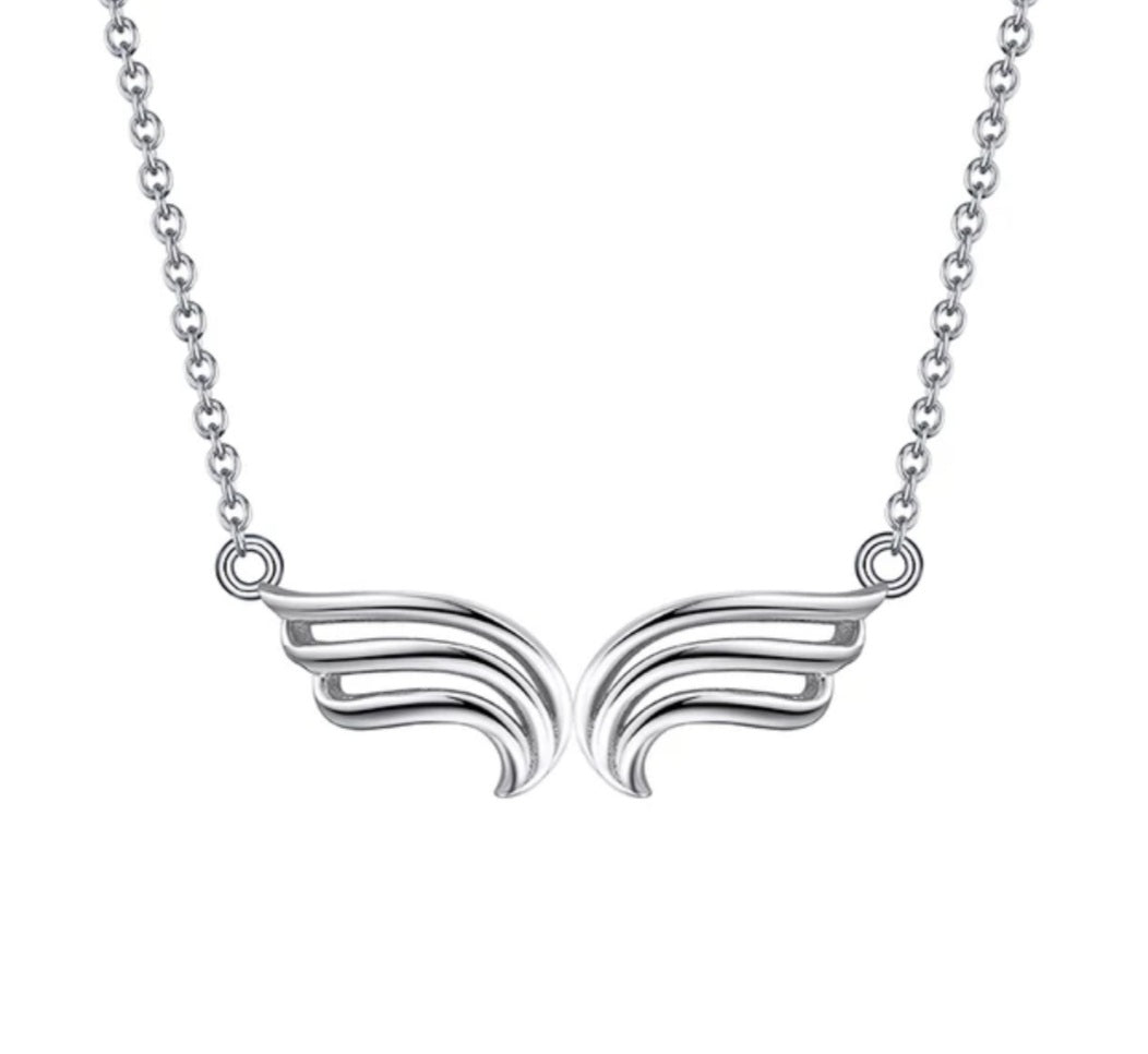 Deluxe 925 Guardian Angel Necklace - Rhodium Over Sterling Silver