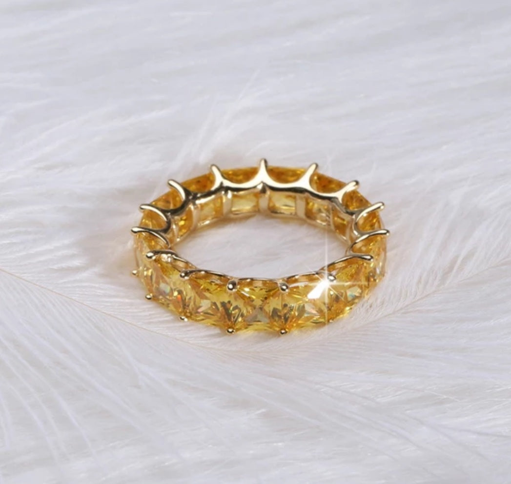 Deluxe Thea Eternity Stacking Ring - Citrine