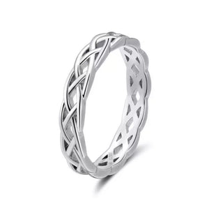 Deluxe Celt Eternity Ring - Rhodium Over Sterling Silver