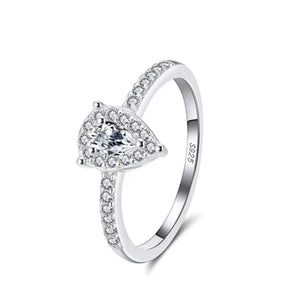 Deluxe Simple Pear Cut Solitaire Ring