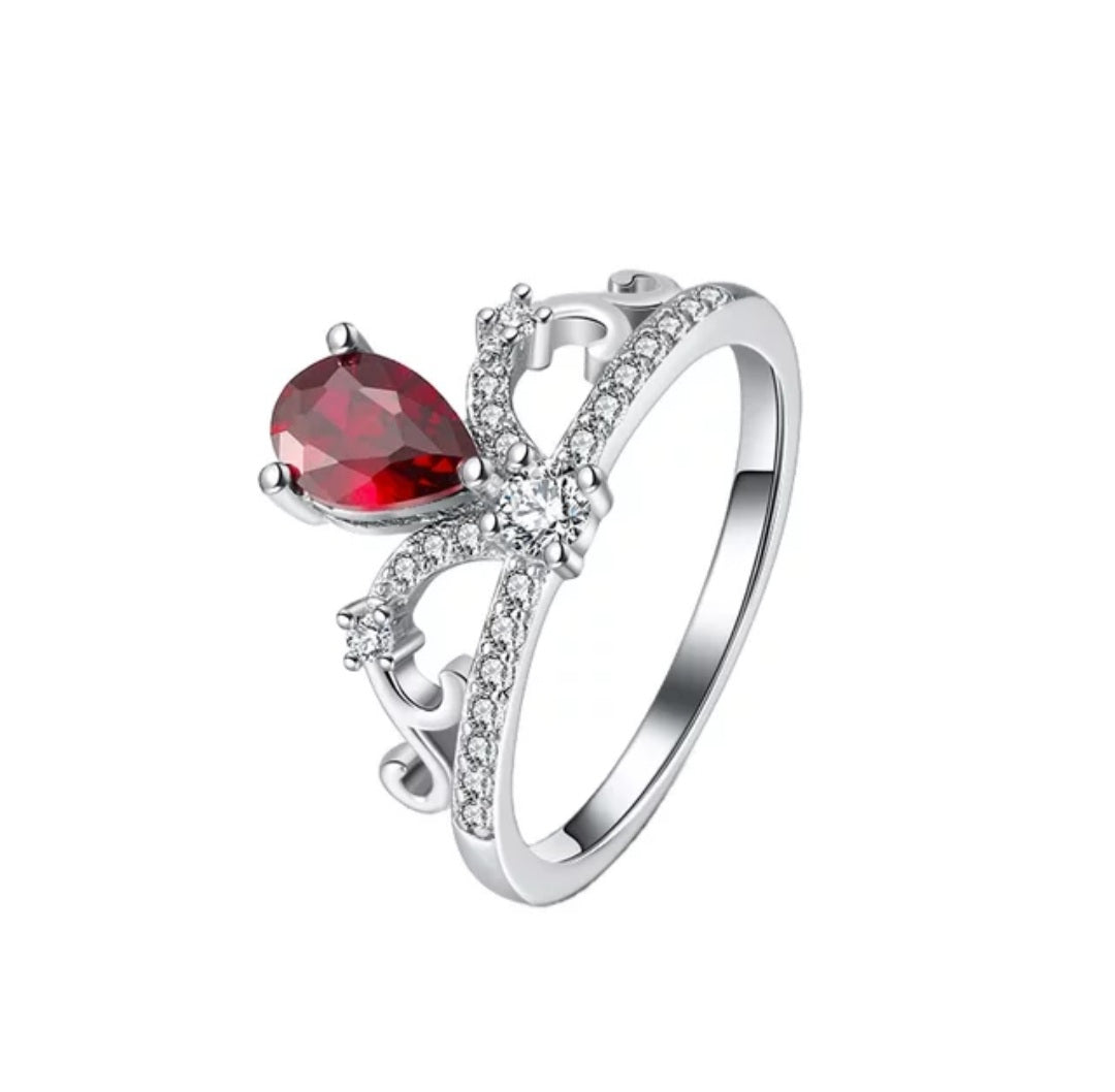 Deluxe Tiara Ring - Ruby