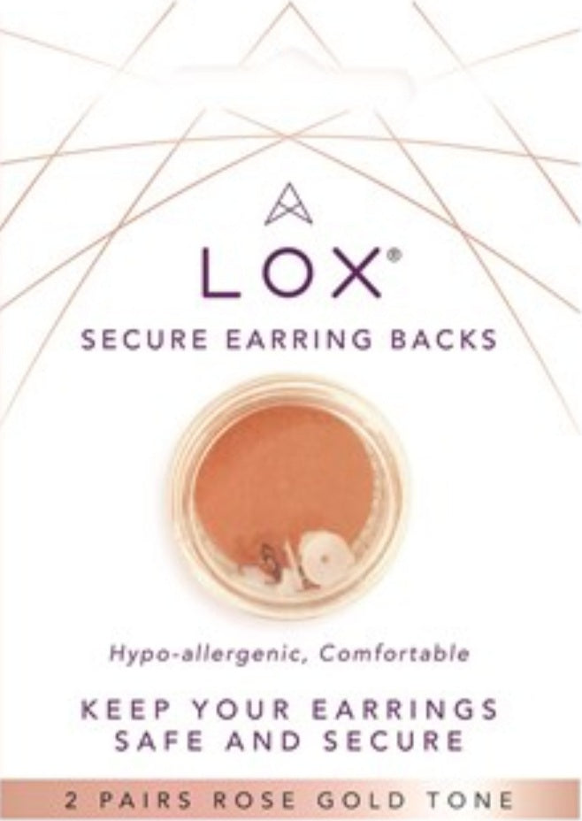 LOX Rose Gold Earrings Backs - Secure, Locking and Lifting