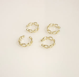 Deluxe Chain Link Ear Cuff- Gold Over Sterling Silver