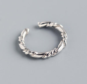 Deluxe 925 Mo'Twist Adjustable Ring - Rhodium on Sterling Silver