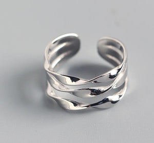 Deluxe 925 Swirl Ring - Rhodium Over Silver