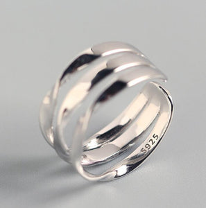 Deluxe 925 Swirl Ring - Rhodium Over Silver