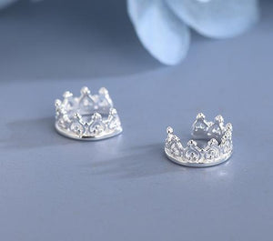 Deluxe 925 Crown Ear Cuff - Rhodium Over Sterling Silver