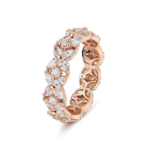 Deluxe Chloe Eternity Ring - Rose Gold Over Sterling Silver