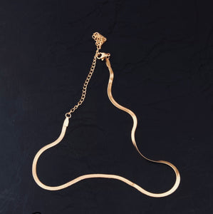 Deluxe Herringbone Necklace - Gold