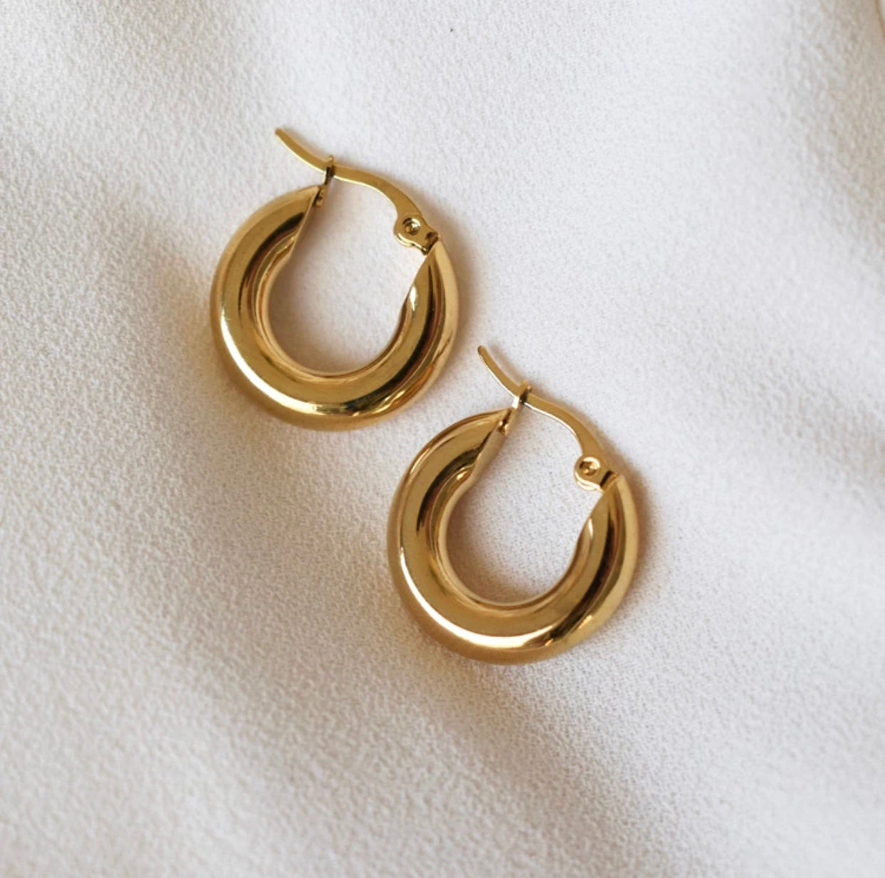 Brilliant Boston Hoop Earrings 20mm - Gold on Stainless Steel